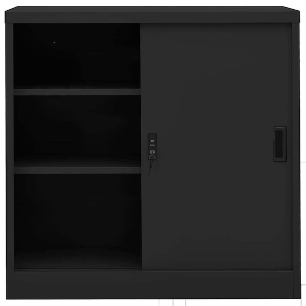 vidaXL Filing Cabinet with Sliding Door Anthracite 90x40x90 cm Steel