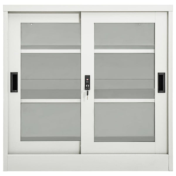 vidaXL Sliding Door Cabinet Light Grey 90x40x90 cm Steel