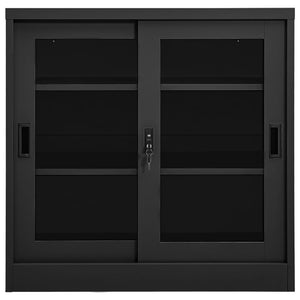 vidaXL Sliding Door Cabinet Anthracite 90x40x90 cm Steel