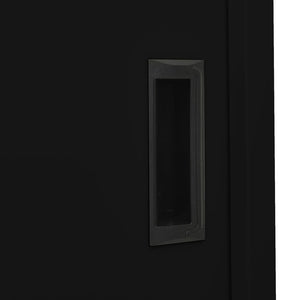 vidaXL Office Cabinet with Sliding Door Black 90x40x180 cm Steel