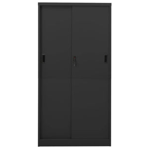 vidaXL Office Cabinet with Sliding Door Anthracite 90x40x180 cm Steel