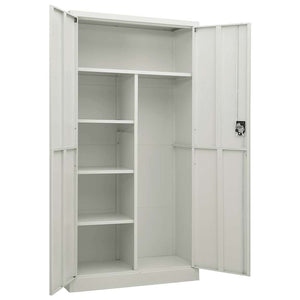 vidaXL Locker Cabinet Light Gray 90x40x180 cm Steel