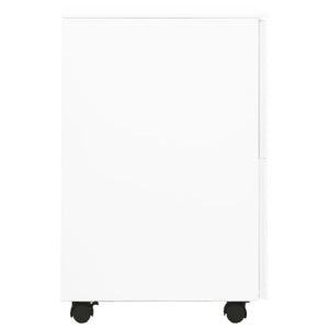 vidaXL Filing Cabinet with Wheels White 39x45x67 cm Steel