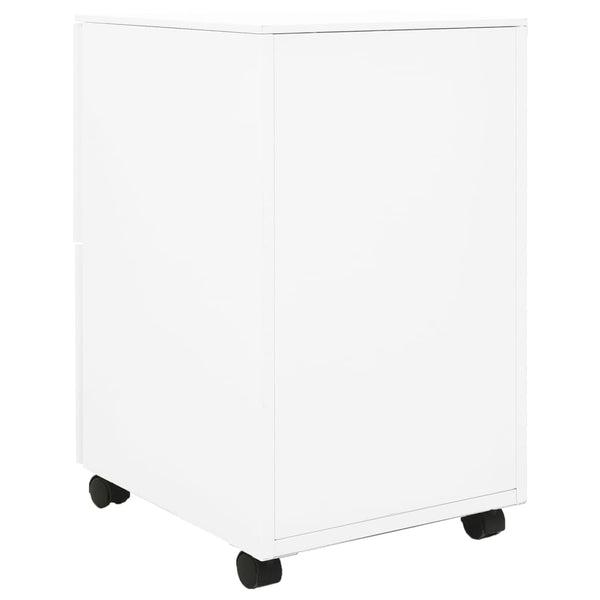 vidaXL Filing Cabinet with Wheels White 39x45x67 cm Steel