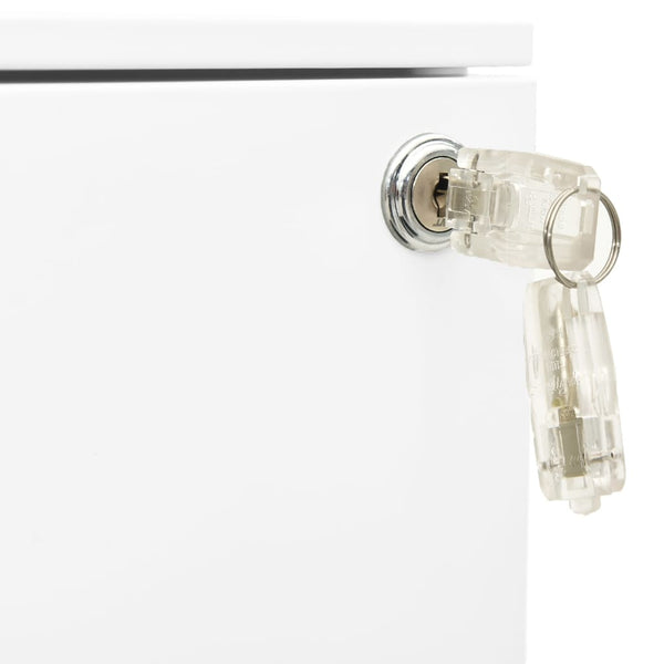 vidaXL Filing Cabinet with Wheels White 39x45x67 cm Steel