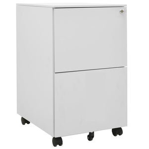 vidaXL Filing Cabinet with Wheels Light Gray 39x45x67 cm Steel
