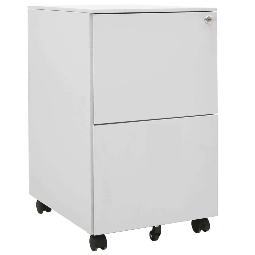 vidaXL Filing Cabinet with Wheels Light Gray 39x45x67 cm Steel