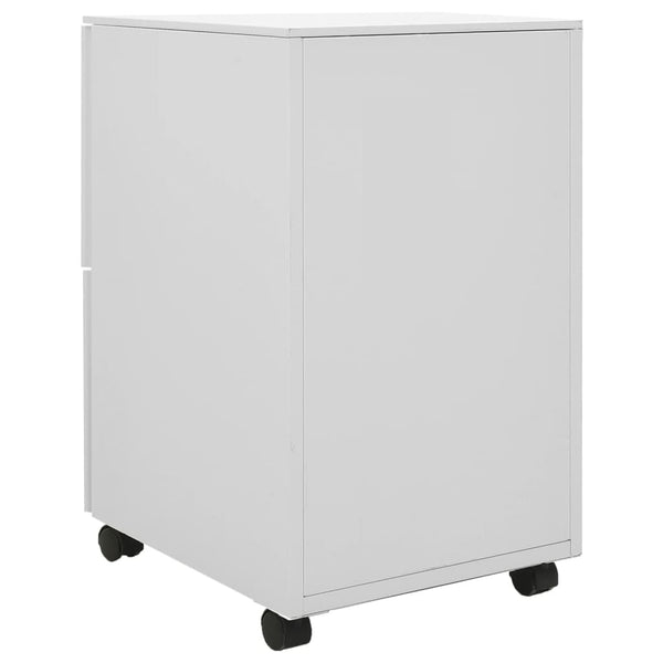 vidaXL Filing Cabinet with Wheels Light Gray 39x45x67 cm Steel
