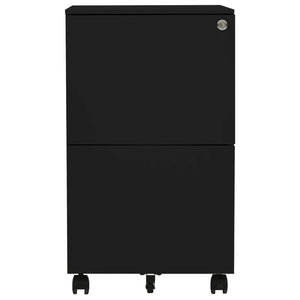 vidaXL Filing Cabinet with Wheels Black 39x45x67 cm Steel