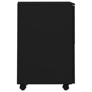 vidaXL Filing Cabinet with Wheels Black 39x45x67 cm Steel