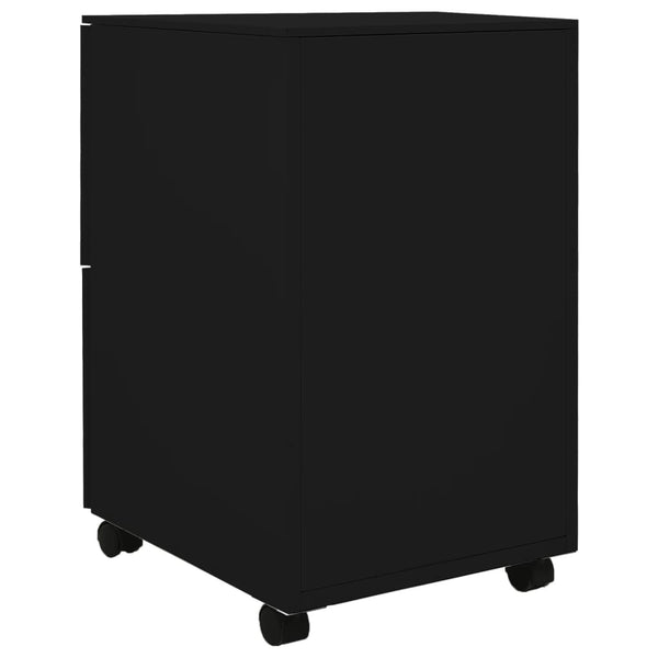 vidaXL Filing Cabinet with Wheels Black 39x45x67 cm Steel