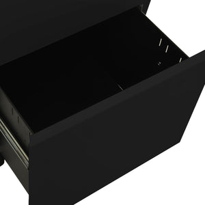 vidaXL Filing Cabinet with Wheels Black 39x45x67 cm Steel
