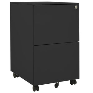 vidaXL Filing Cabinet with Wheels Anthracite 39x45x67 cm Steel