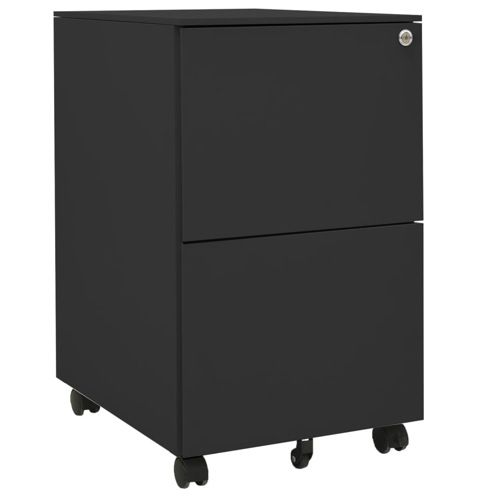 vidaXL Filing Cabinet with Wheels Anthracite 39x45x67 cm Steel