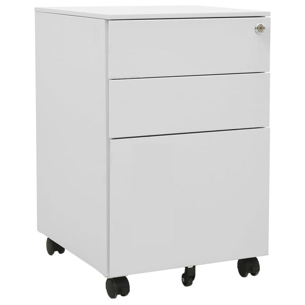 vidaXL Filing Cabinet with Wheels Light Grey 39x45x60 cm Steel