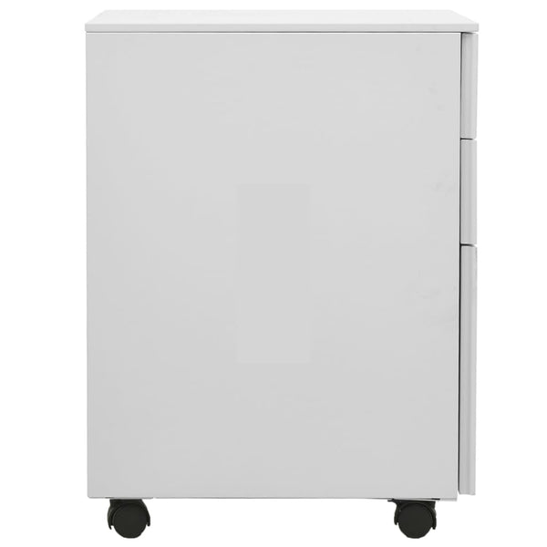 vidaXL Filing Cabinet with Wheels Light Grey 39x45x60 cm Steel
