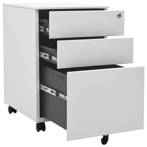 vidaXL Filing Cabinet with Wheels Light Grey 39x45x60 cm Steel