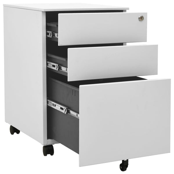 vidaXL Filing Cabinet with Wheels Light Grey 39x45x60 cm Steel