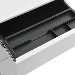 vidaXL Filing Cabinet with Wheels Light Grey 39x45x60 cm Steel