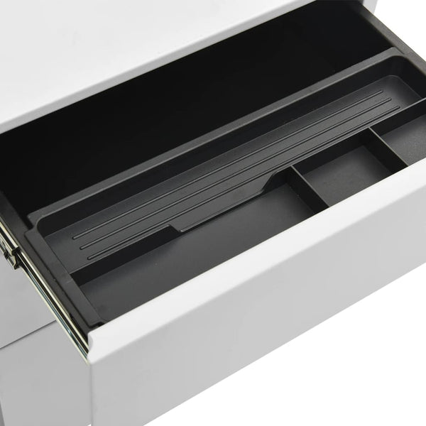 vidaXL Filing Cabinet with Wheels Light Grey 39x45x60 cm Steel