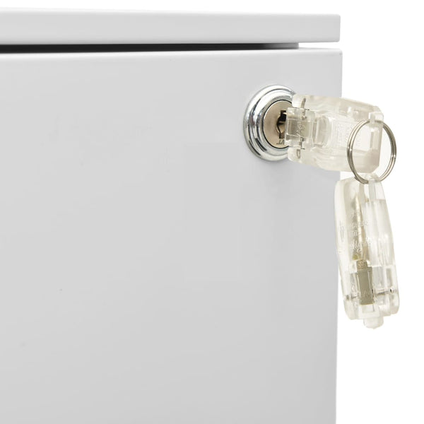 vidaXL Filing Cabinet with Wheels Light Grey 39x45x60 cm Steel