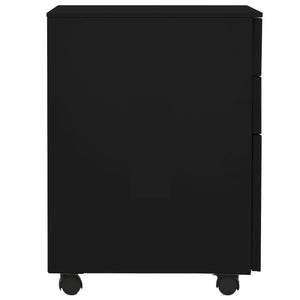 vidaXL Filing Cabinet with Wheels Black 39x45x60 cm Steel