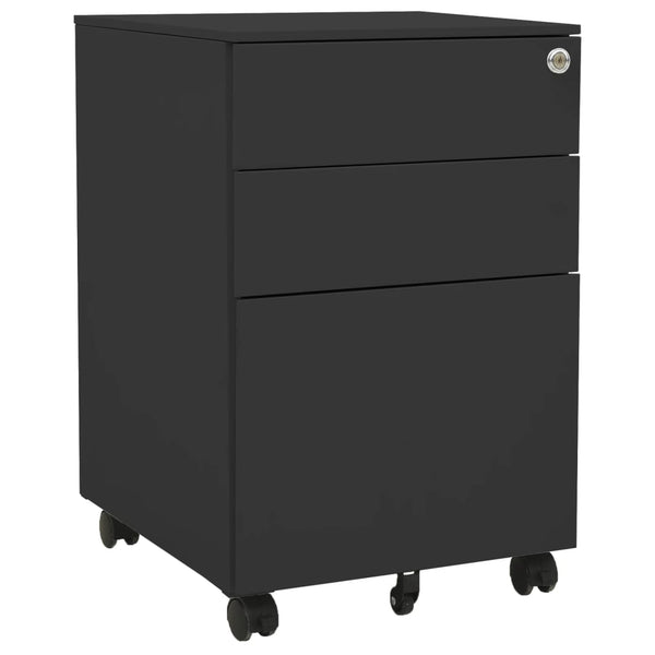 vidaXL Filing Cabinet with Wheels Anthracite 39x45x60 cm Steel