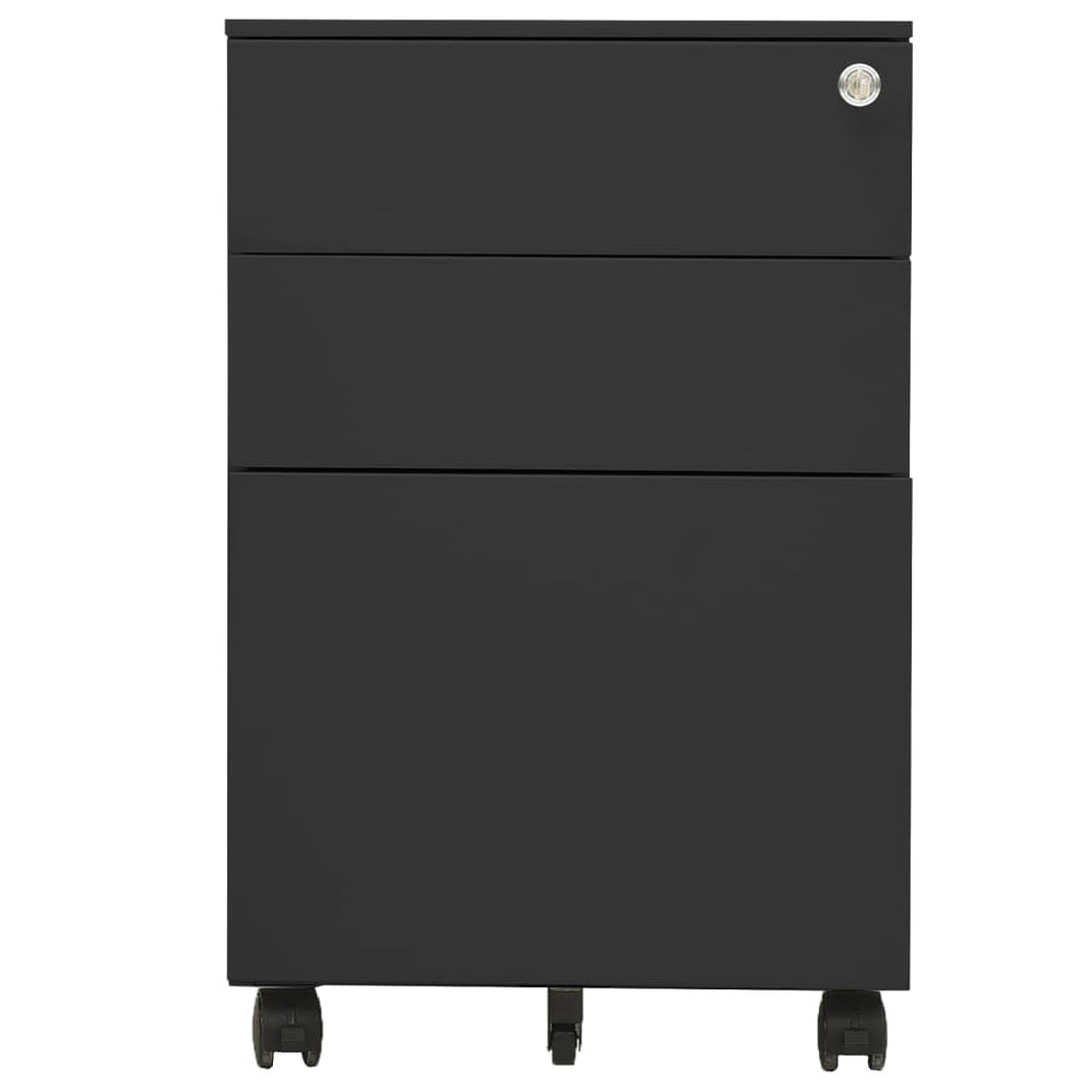 vidaXL Filing Cabinet with Wheels Anthracite 39x45x60 cm Steel