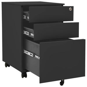 vidaXL Filing Cabinet with Wheels Anthracite 39x45x60 cm Steel