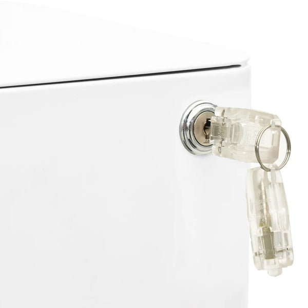 vidaXL Filing Cabinet with Wheels White 30x45x59 cm Steel