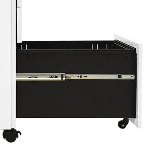 vidaXL Filing Cabinet with Wheels White 30x45x59 cm Steel