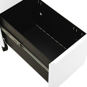 vidaXL Filing Cabinet with Wheels White 30x45x59 cm Steel