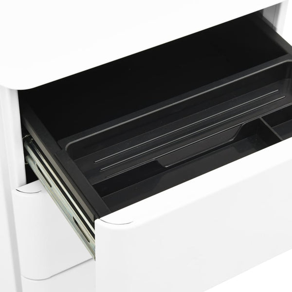 vidaXL Filing Cabinet with Wheels White 30x45x59 cm Steel