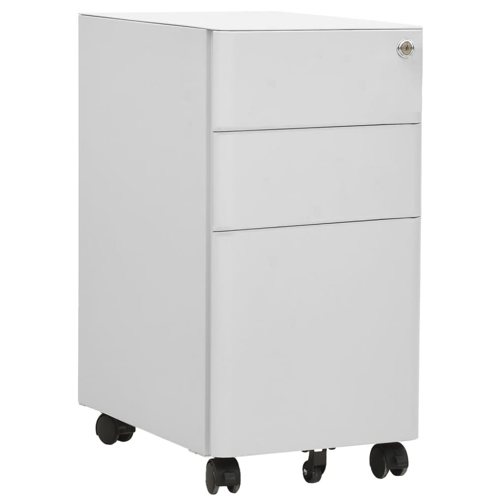 vidaXL Filing Cabinet with Castors Light Grey 30x45x59 cm Steel