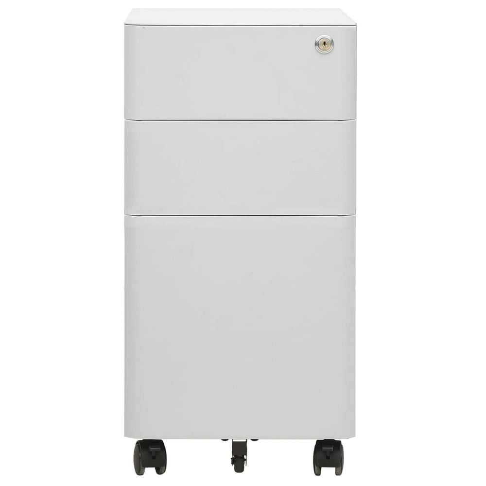 vidaXL Filing Cabinet with Castors Light Grey 30x45x59 cm Steel