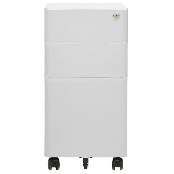 vidaXL Filing Cabinet with Castors Light Grey 30x45x59 cm Steel