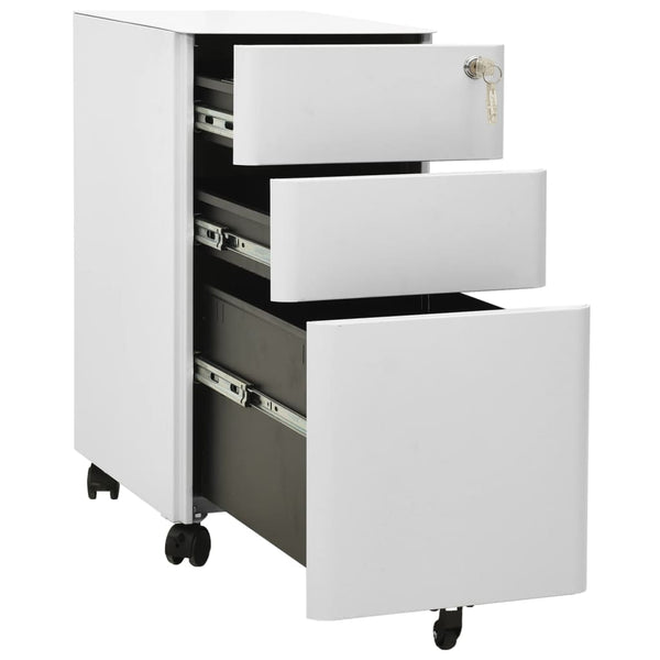 vidaXL Filing Cabinet with Castors Light Grey 30x45x59 cm Steel