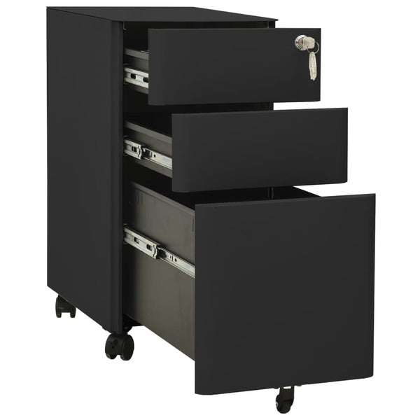 vidaXL Filing Cabinet with Castors Anthracite 30x45x59 cm Steel