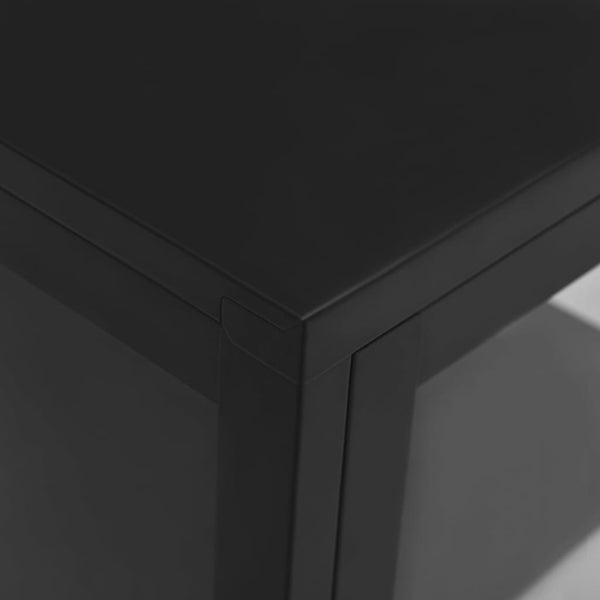 Schwarzes Sideboard Stahl/Glas 38x35x70 cm