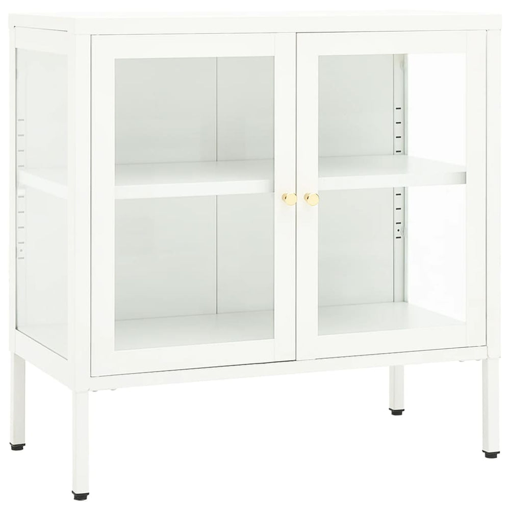 Weißes Sideboard 70 cm Stahl/Glas