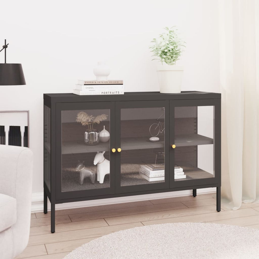 Anthrazit Sideboard 105 cm Stahl/Glas