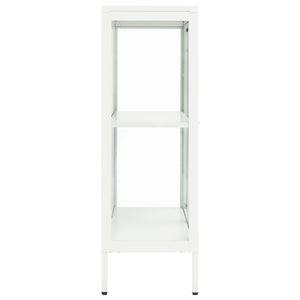 Weißes Sideboard 75x35x105 cm Stahl/Glas