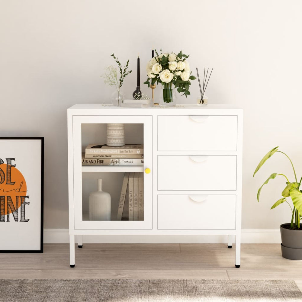 Weißes Sideboard 75 cm mit Schubladen