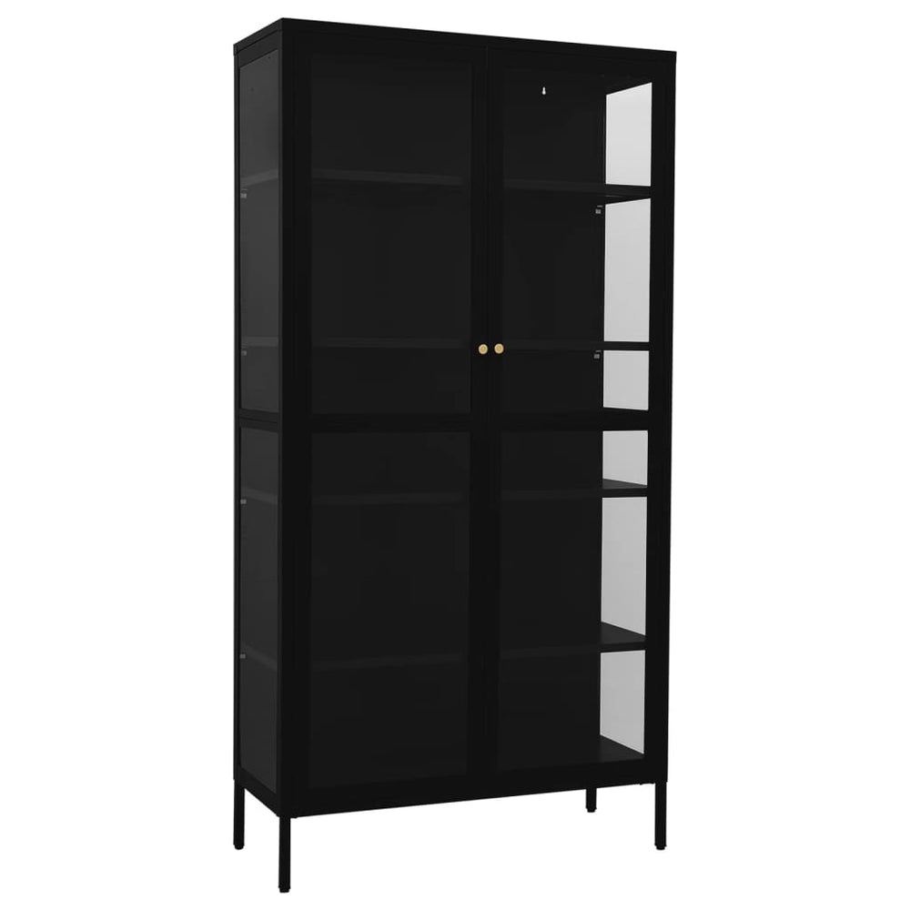 Schwarze Vitrine 90x40x180 cm