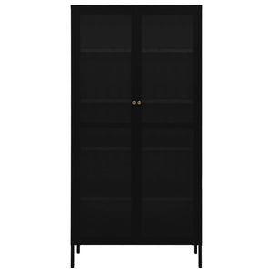 Schwarze Vitrine 90x40x180 cm