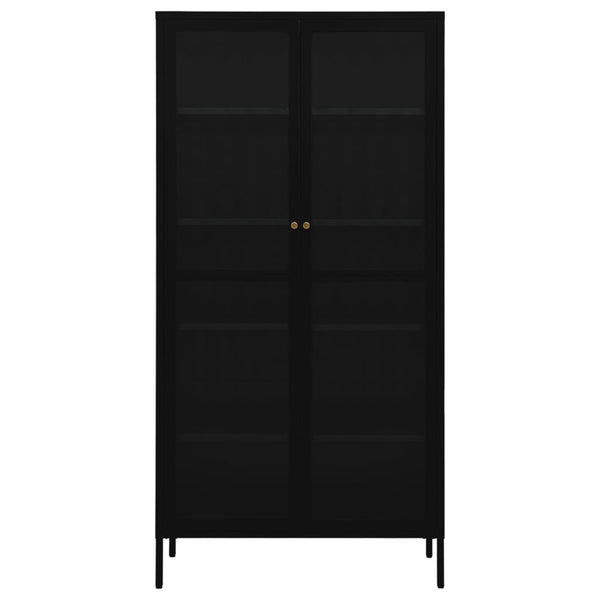 Schwarze Vitrine 90x40x180 cm