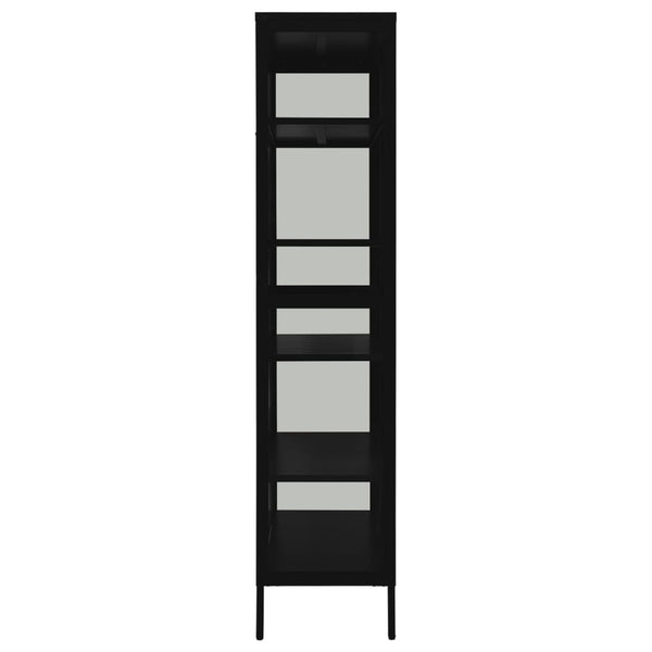 Schwarze Vitrine 90x40x180 cm