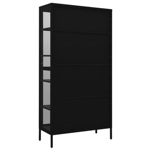 Schwarze Vitrine 90x40x180 cm