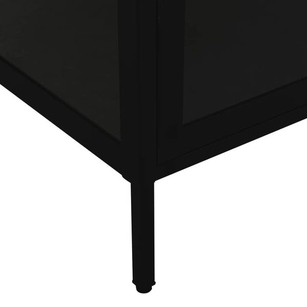 Schwarze Vitrine 90x40x180 cm