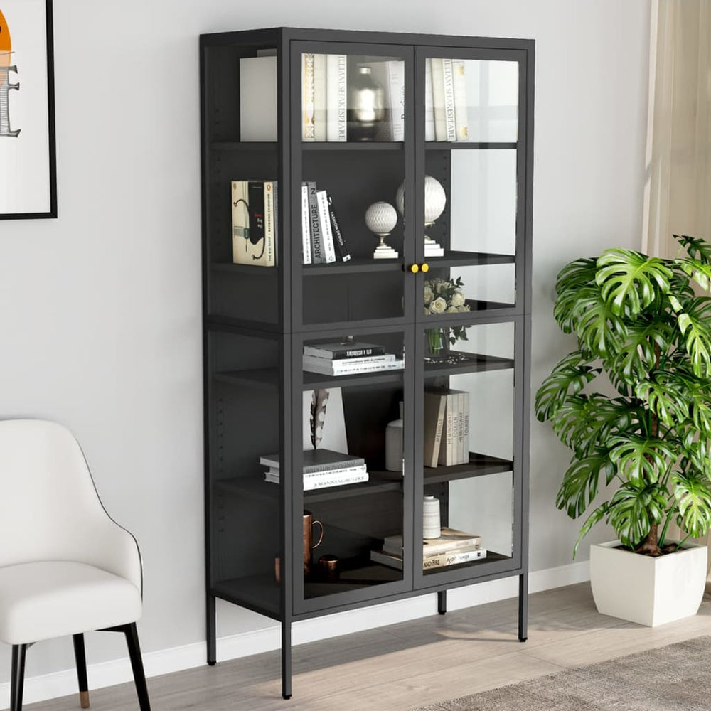 Anthrazit Vitrine 90x40x180 cm